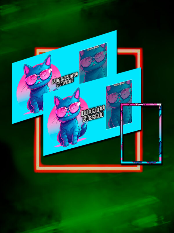 Blue Cat Stream - Pack de Escenas Básico para Streaming