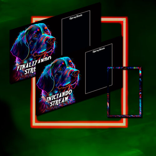 Neon Dog Stream - Pack de Escenas Básico para Streaming
