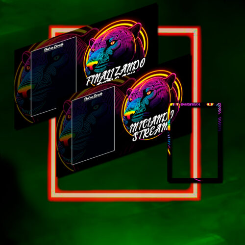 Neon Panther Overlays - Pack de Escenas Básico para Streaming