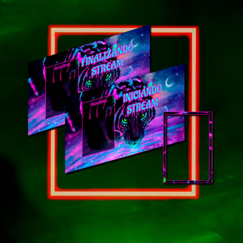 Neon Tiger Overlays - Pack de Escenas Básico para Streaming