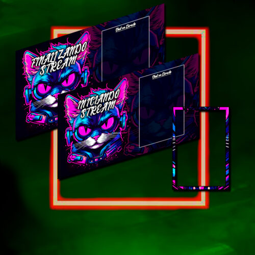 Stream Cat Overlays - Pack de Escenas Básico para Streaming