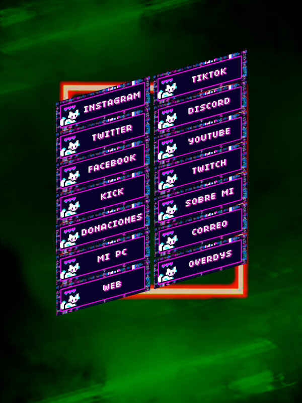 Paneles Pixel Art para Streamers